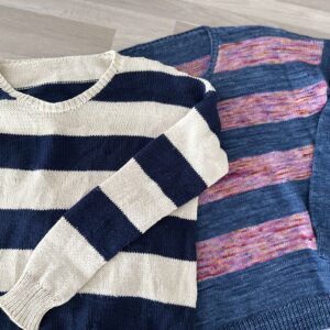 La mini marinière, un patron tricot gratuit de pull rayé pour femme et enfant ! - Patron tricot - Maloraé Designs