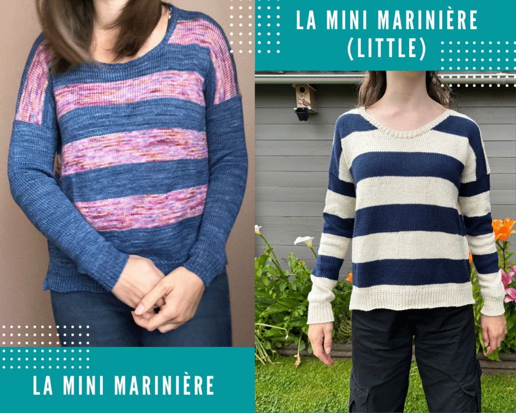 La mini marinière, un patron tricot gratuit de pull rayé pour femme et enfant ! - Patron tricot - Maloraé Designs