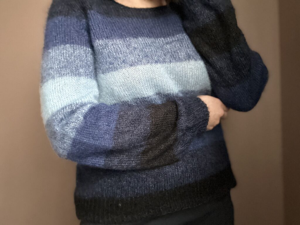 Quiscale - Patron de pull rayé au tricot - Mohair - Maloraé Designs