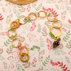 Compte-rangs tricot - Pomme de pin bronze - Accessoires tricot - Maloraé Designs