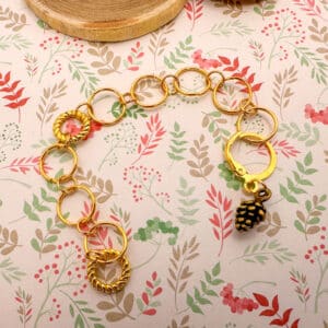 Compte-rangs tricot - Pomme de pin bronze - Accessoires tricot - Maloraé Designs