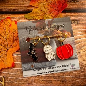 Lots Anneaux marqueurs tricot - Halloween - Accessoires tricot - Maloraé Designs
