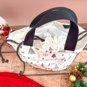 Paniers à projets tricot nomade - Sapins - Taille M - Base Lurex -Accessoires tricot - Maloraé Designs