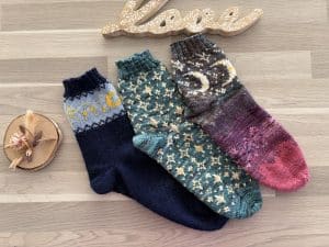 Tricot chaussettes aiguilles circulaires : 3 patrons de chaussettes au tricot - Chaussettes en jacquard - Maloraé Designs