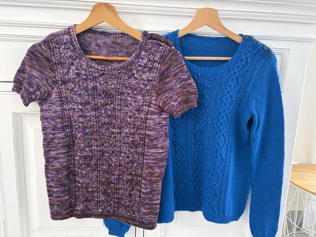 Brunnère, duo de pull texturé pour femme ! (Appel au test) - Patron de pull et tee-shirt au tricot - Maloraé Designs