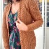 Burnt Toffee, un gilet en dentelle pour femme au tricot - Patron de tricot femme - Torsades - Maloraé Designs