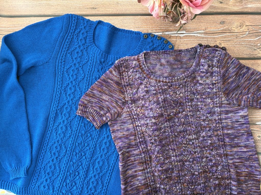 Brunnère, duo de pull texturé pour femme ! (Appel au test) - Patron de pull et tee-shirt au tricot - Maloraé Designs