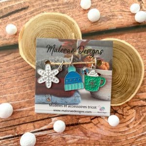 Lot anneaux marqueurs tricot - Hiver cosy - Accessoires tricot - Maloraé Designs