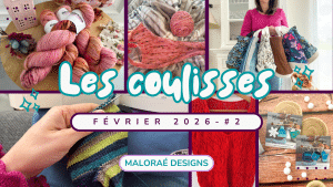 Vlog février 2026 •2 - Fin de tricots et nouveau projet - Les coulisses - Vidéo tricot - Maloraé Designs