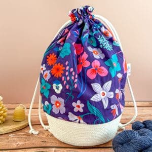 Panier projet tricot - Violet - Taille L - Accessoires tricot -Maloraé Designs
