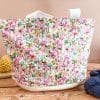 Paniers à projets tricot nomade - Fleurs roses - Taille M - Accessoires tricot - Maloraé Designs