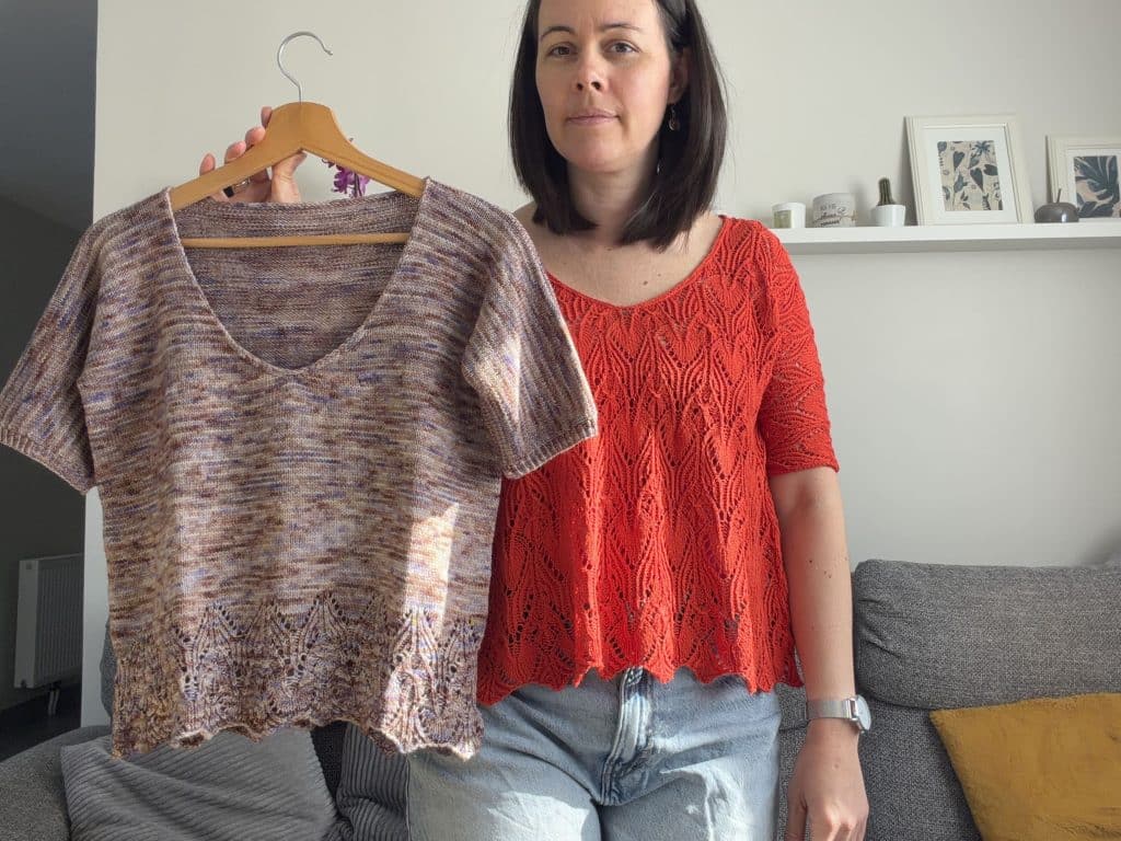 Bixa - Patron de tee-shirt tricoté en dentelle pour femme - Patron de tricot - Juillet 2026 - Maloraé Designs